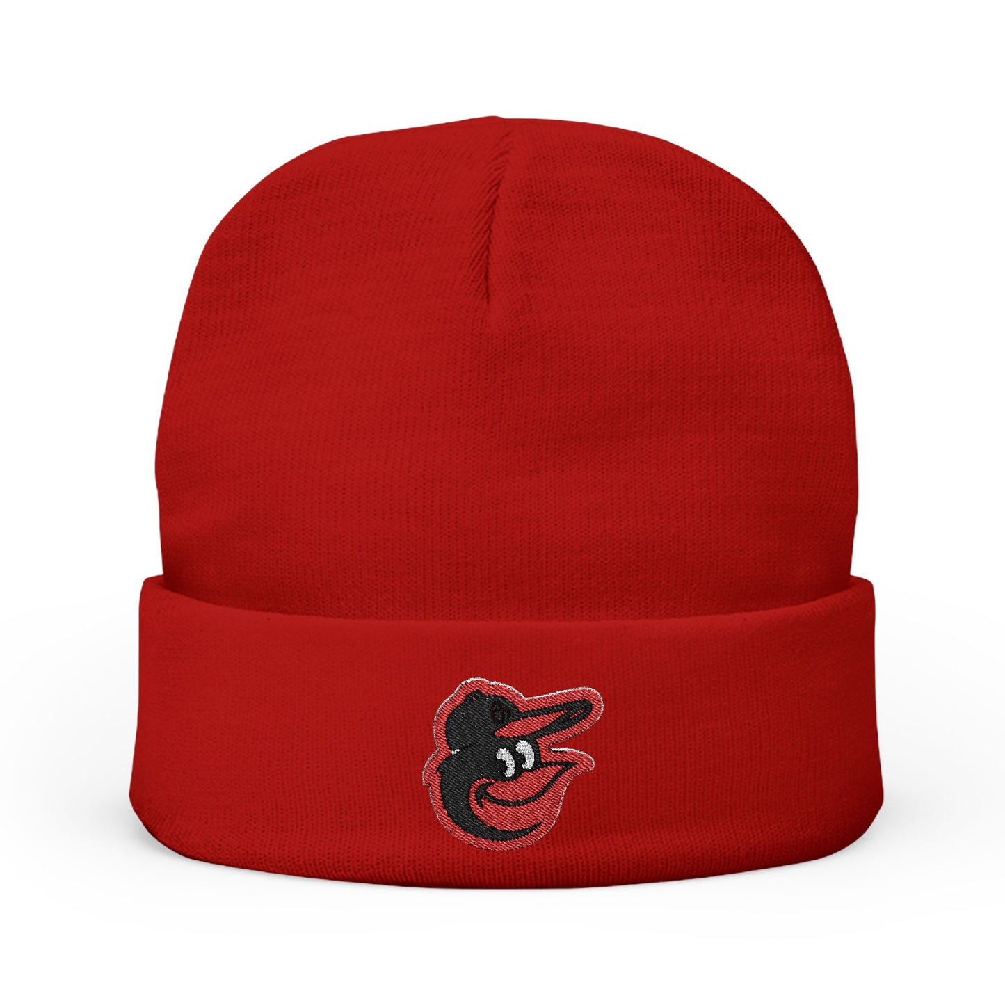 Embroidered Baltimore Orioles Bird Knit Beanie