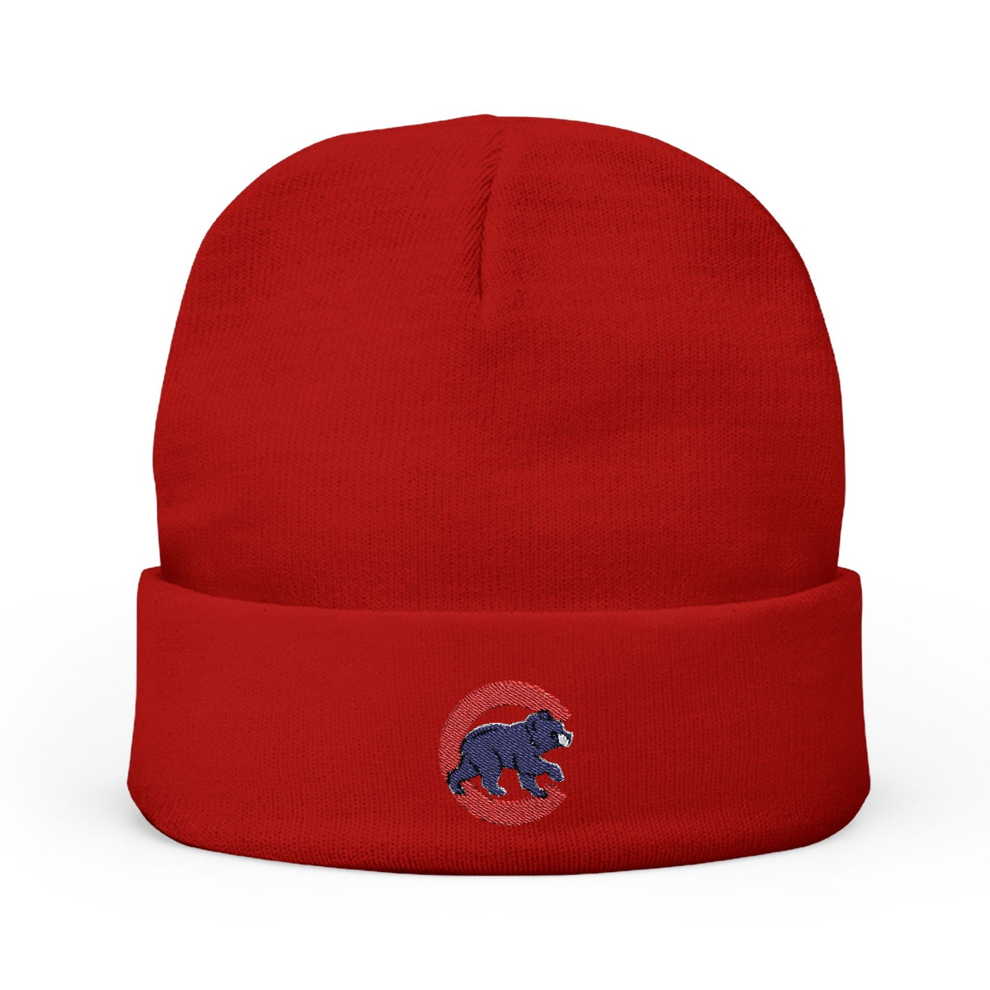 Embroidered Chicago Cubs Bear Knit Beanie